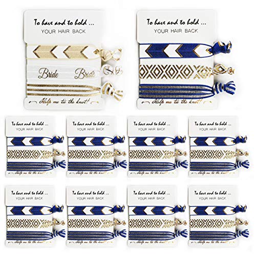 Navy Blue Bride Tribe Hair Accessories Set for Bachelorette & Wedding Gifts
