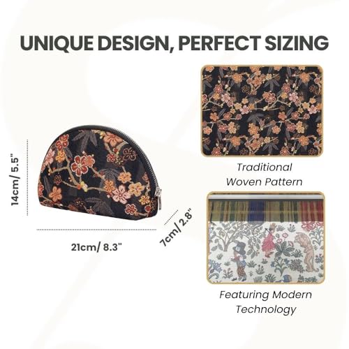 Signare Tapestry Cosmetic Bag - Floral Makeup Case for Toiletries
