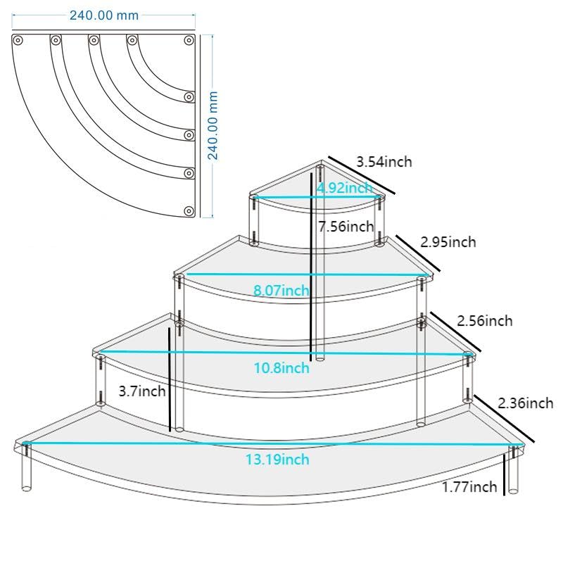 Gonice 4-Tier Acrylic Display Riser for Mini Figurines & Dolls