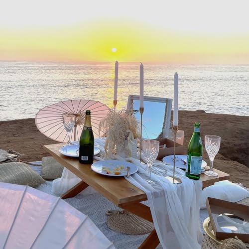 3 Pack White Cheesecloth Table Runners - 35x120 Inch for Weddings & Events
