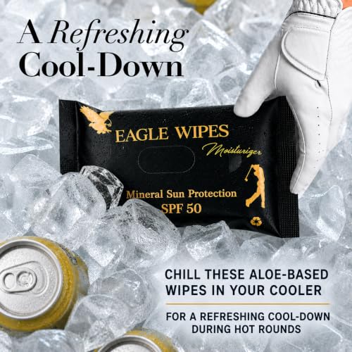 Eagle Wipes SPF 50 Mineral Moisturizer Wipes for Sports & Travel