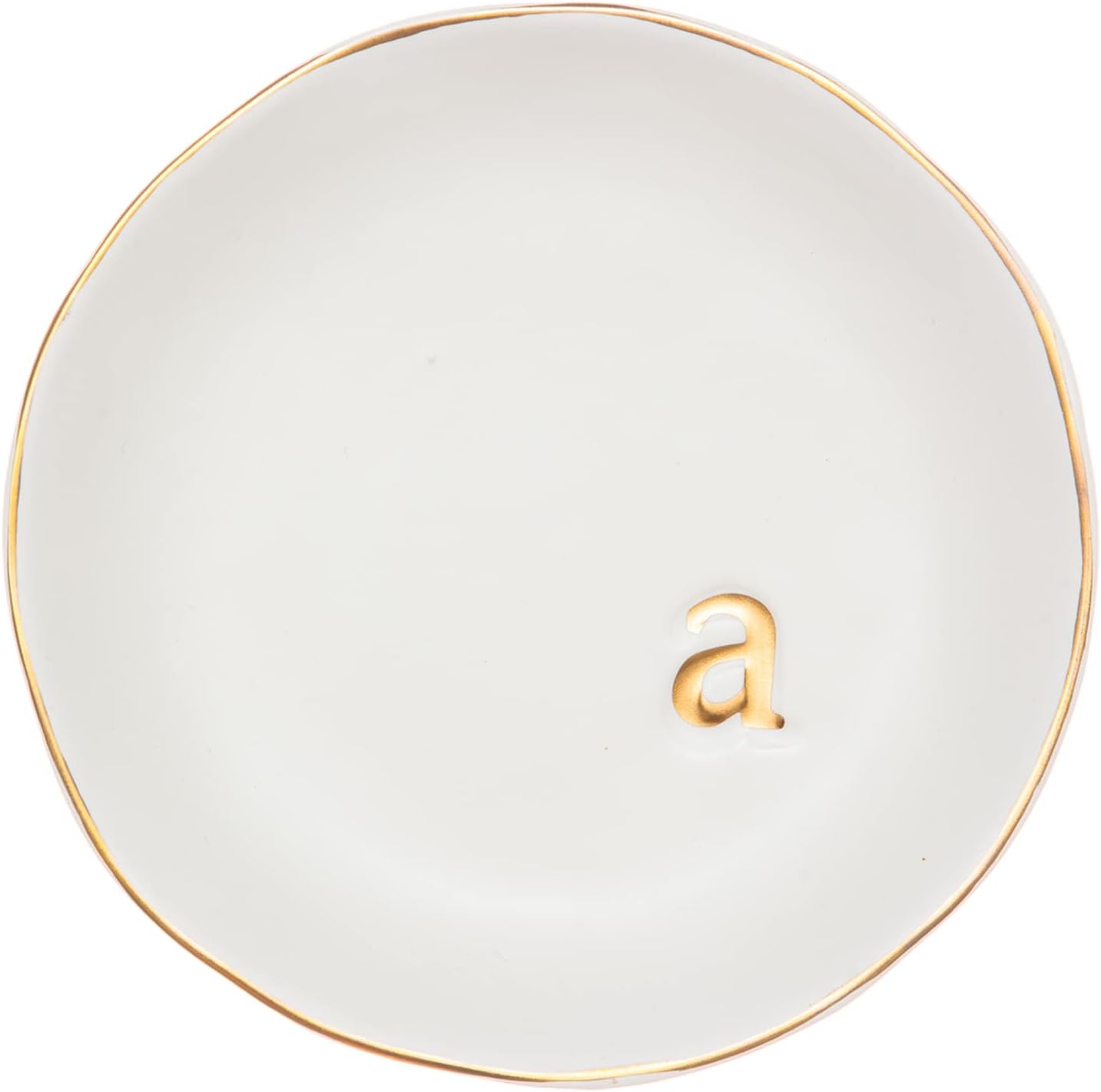 Ceramic Jewelry Tray - Decorative Trinket Dish for Rings, Earrings & Necklaces | 4.75" White Surface