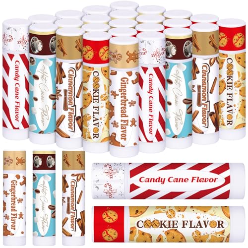 25pc Christmas Lip Balm Bulk Set - Holiday Flavors Party Favors
