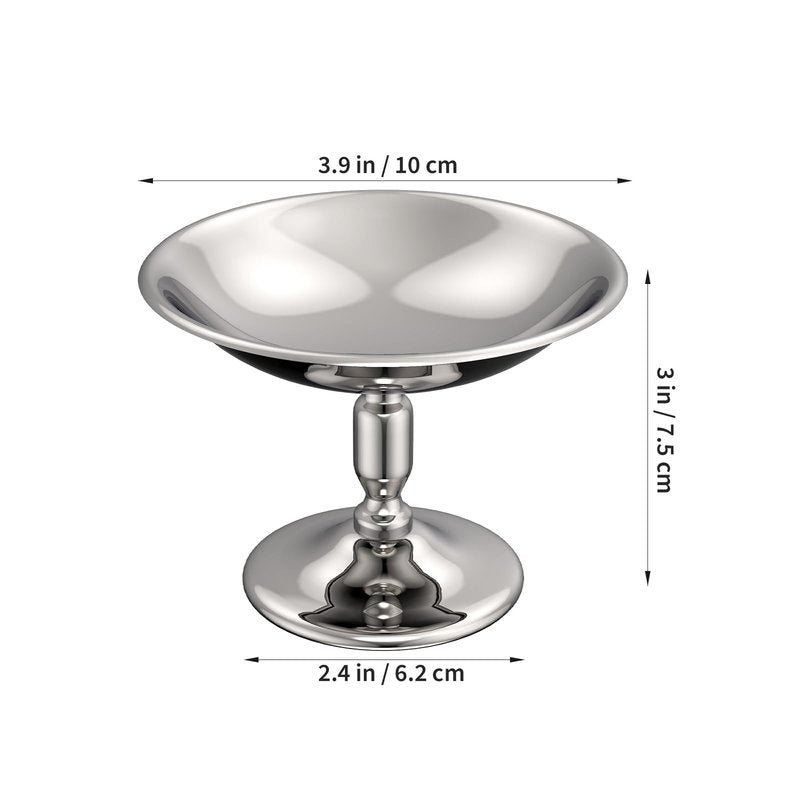 Angoily 2Pcs Mini Sliver Bowls Stainless Steel Ice Cream Dessert Cup Parfait Sundae Trifle Bowl Footed Sauce Cup for Nuts Fruit Pudding Snack Cereal Party Favors