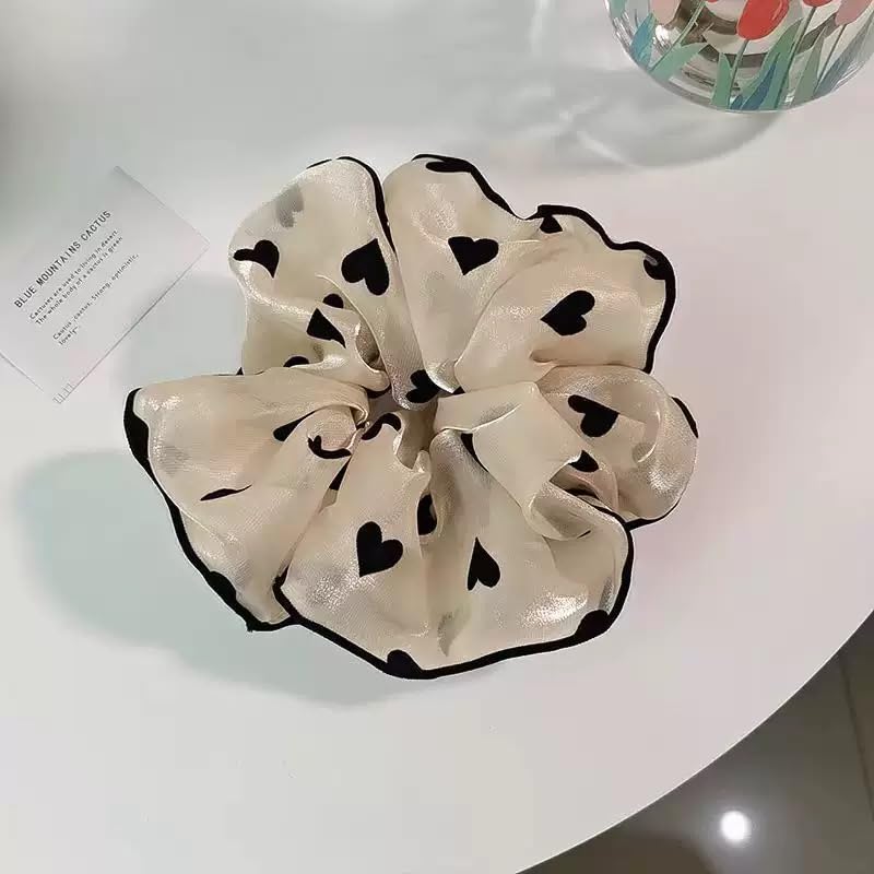Chiffon Hair Scrunchies Set - 6 Soft Ponytail Holders for Thick Curly Hair | No Damage Hair Ties