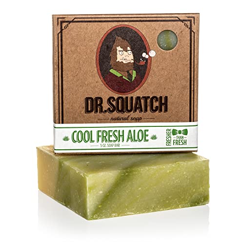 Dr. Squatch Cool Fresh Aloe Bar Soap for Men, Zero Grit, 5 Ounce Bar