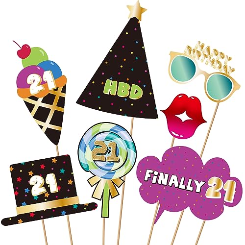 21st Birthday Photo Booth Props - 40 Premium Quality Decorations