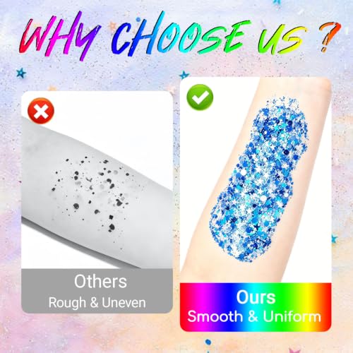 3PCS Waterproof Face Glitter Stick Set - Gold, White, Purple