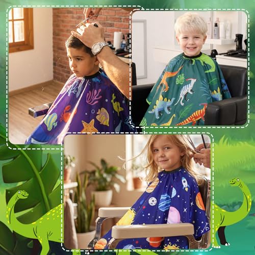 Kids Hair Cutting Capes - Waterproof Barber Cape Set, 3 Styles
