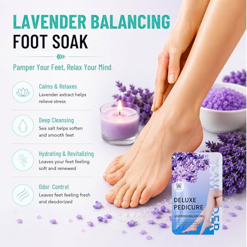 Lavender Foot Soak with Epsom Salt - 12 Pack Pedicure Spa
