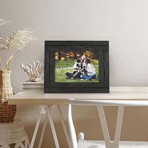 Americanflat 6x8 Distressed Charcoal Black Picture Frame