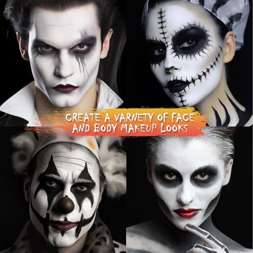 BOBISUKA White Liquid Face & Body Paint 130ml Halloween SFX Makeup, Washable, Quick-Dry