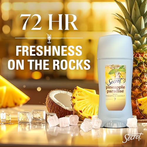 Secret Pineapple Paradise Deodorant for Women 2.6oz - 72hr Freshness, Clear Gel, Mocktails Edition