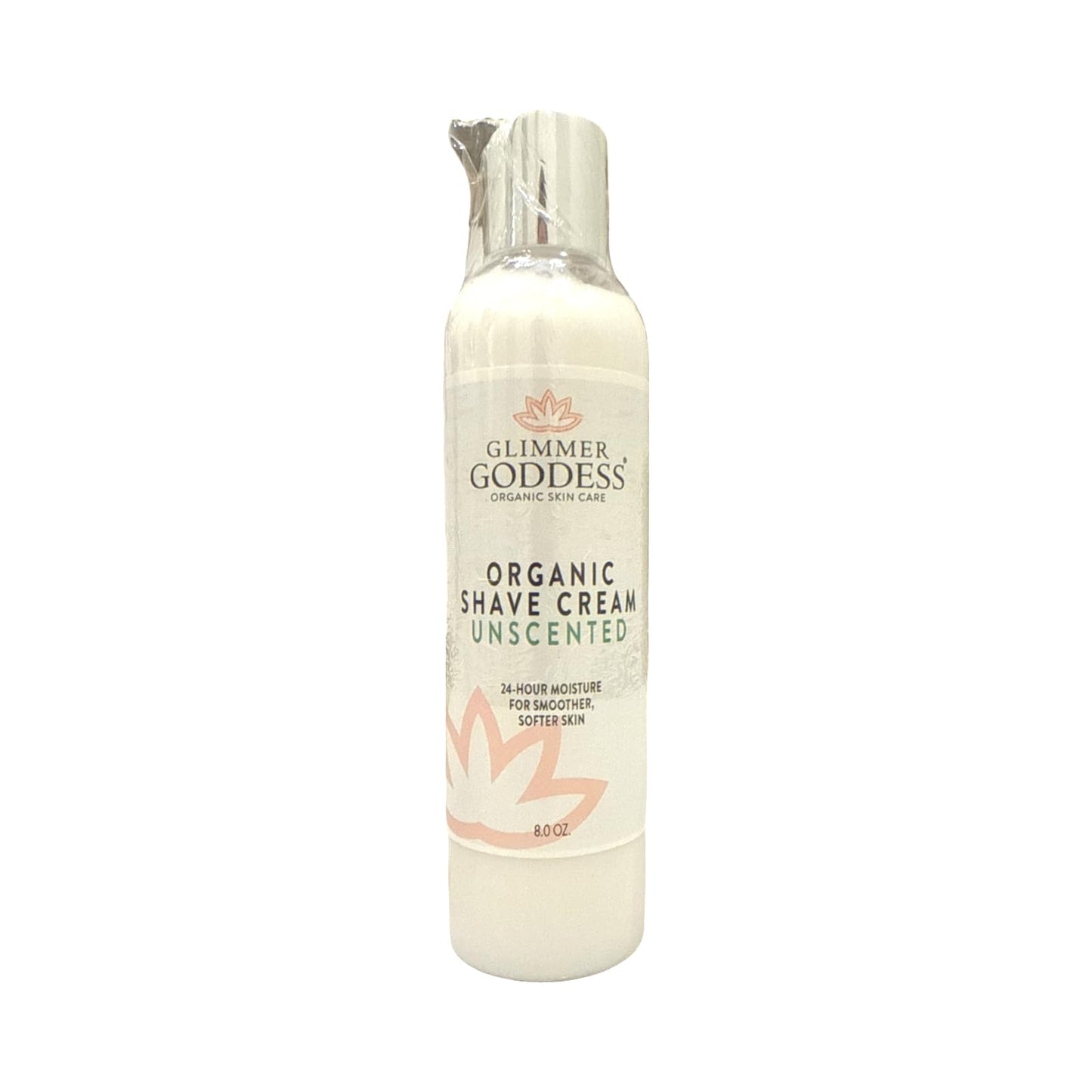 Glimmer Goddess Organic Shave Cream, Unscented, For Sensitive Skin, With Coconut Oil, Shea Butter, Aloe Vera