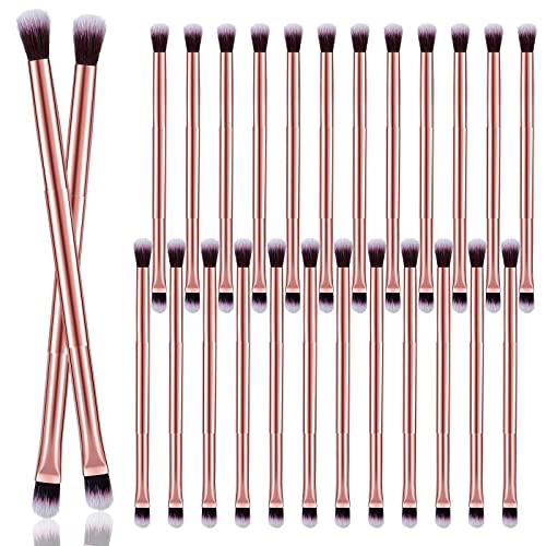 24 Pcs Rose Gold Double Ended Eyeshadow Smudge Brush Set