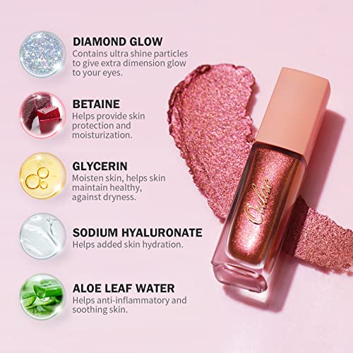 Oulac Liquid Glitter Eyeshadow - Silver Metallic, Quick-Drying Formula