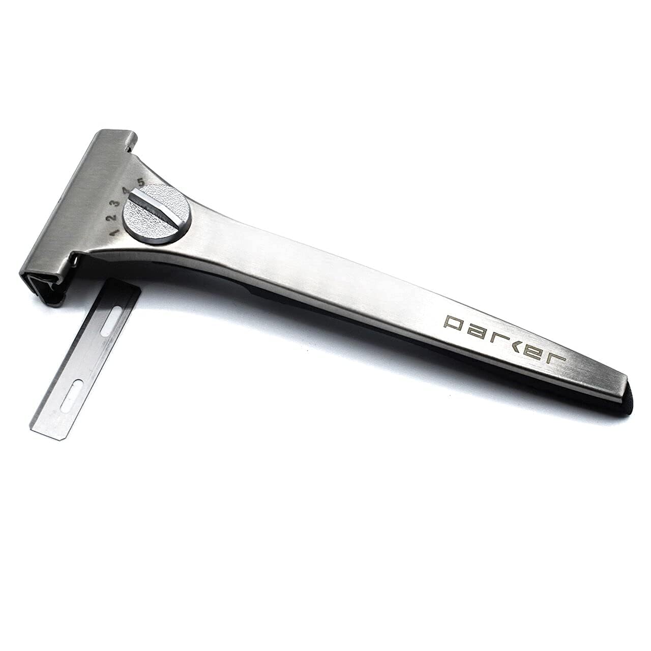 Parker Adjustable Injector Razor – Single‑Edge Safety Razor with Dial‑Control (Settings 1–5) + 20 Injector Blades (Stainless/Resin Handle)