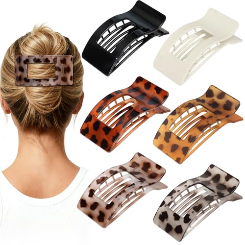 Matte French Flat Hair Clips - 6pc Non-Slip Claw Clips for Women