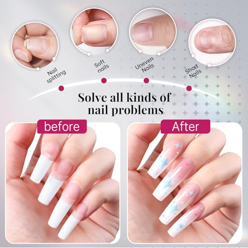 Krofaue 500PCS French Half Cover Nail Tips - Soft Gel Acrylic