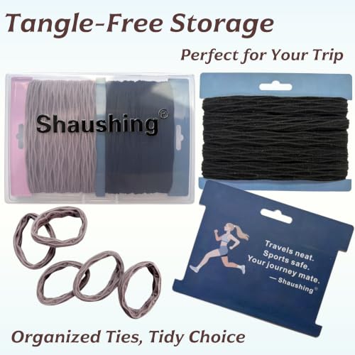 Lilac Purple Seamless Nylon Hair Ties for Thick & Curly Hair - No Damage, 10 Pack