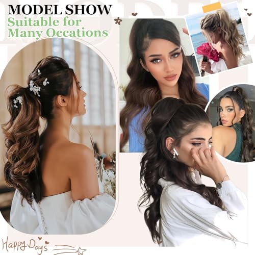 18-inch Curly Wavy Synthetic Ponytail Extension with Claw Clip - Natural Look, Ash Blonde