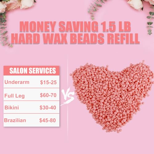 PURPLESKY Hard Wax Beads Bulk 1.5lb for Hair Removal, Painless & Gentle on Sensitive Skin