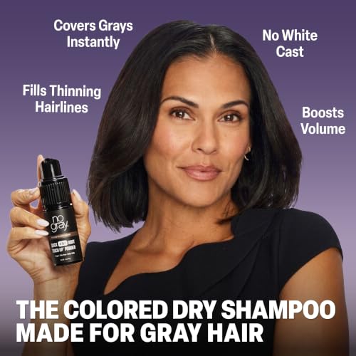 No Gray 4-in-1 Root Touch-Up Dry Shampoo Powder - Light to Medium Brown