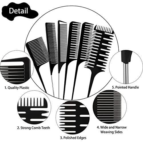 Patelai 6 Pcs Highlighting Comb Set - Various Styles for Hair Dyeing