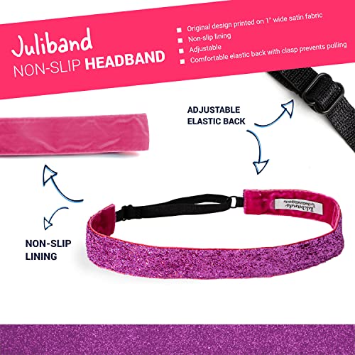 Gone For a Run Pink Glitter Non-Slip Running Headband - Adjustable Athletic Hairband