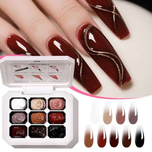 AOBOO Ombre Gel Nail Polish Kit with Sponges for Gradient & Nail Art