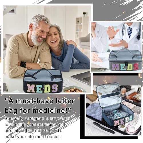 Large Travel Medicine Bag with Transparent Top - Water-Resistant Organizer