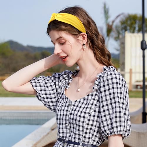 Elegant Yellow Knotted Headband for Women & Girls - Fashion Accessory