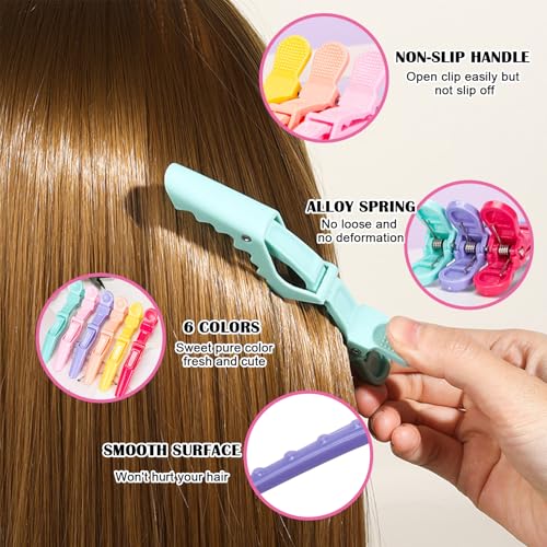 30 PCS Colorful Alligator Hair Clips - Non-Slip Styling Clips