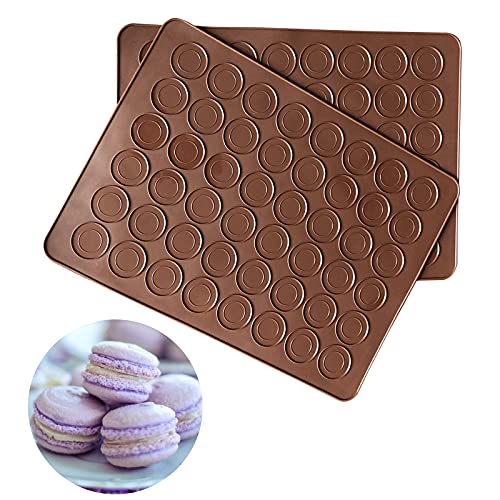 Non-Stick Silicone Macaron Baking Mats - 2 Pack, 48 Capacity