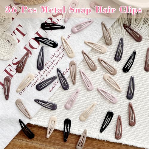 Mythos 36-Pack 2in Metal Snap Hair Clips, Water Drop Non-Slip Barrettes for Thick & Thin Hair – Drop 1 Count (Pack of 36)