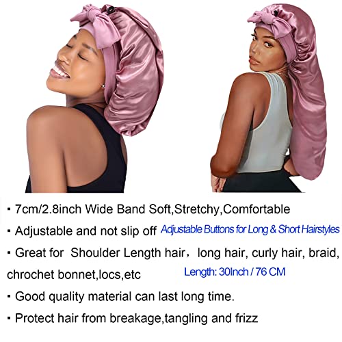 Isshin Beauty Jumbo Satin Silk Bonnet for Long Hair with Adjustable Tie