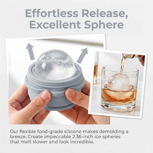Collapsible 2-in-1 Ice Ball Maker with Portable Silicone Cup