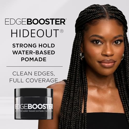 Style Factor EDGE BOOSTER HIDEOUT Pomade - Black Tint, 3.38 oz | Strong Hold & Frizz Control