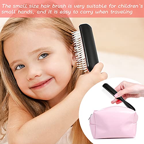 Patelai Nylon Cushion Hair Brush Set - 3 Sizes, Removable Teeth, Red & Black