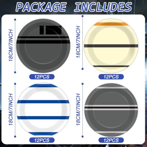 Galaxy Movie Star Theme Party Plates - 48 Disposable 7-Inch Paper Plates