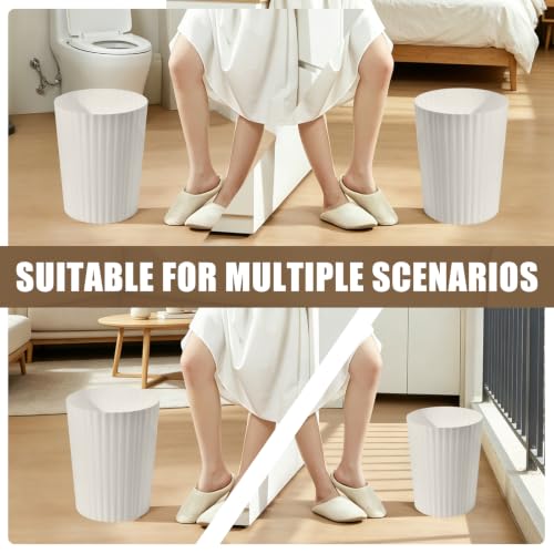 Compact 2-Gallon Trash Can - Beige Waste Bin for Home & Office