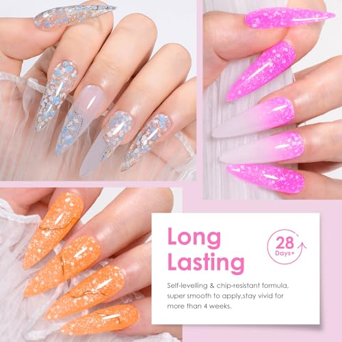 MTSSII 18-Piece Reflective Glitter Gel Nail Polish Set - UV LED Nail Art Kit