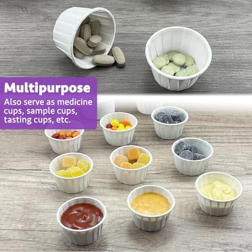 1 oz Paper Condiment Cups - 300 Pcs Leak-Proof Disposable Cups