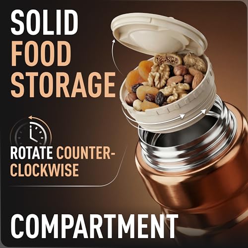 Earth&ME 17oz Stainless Steel Insulated Food Jar with Spoon - Gold
