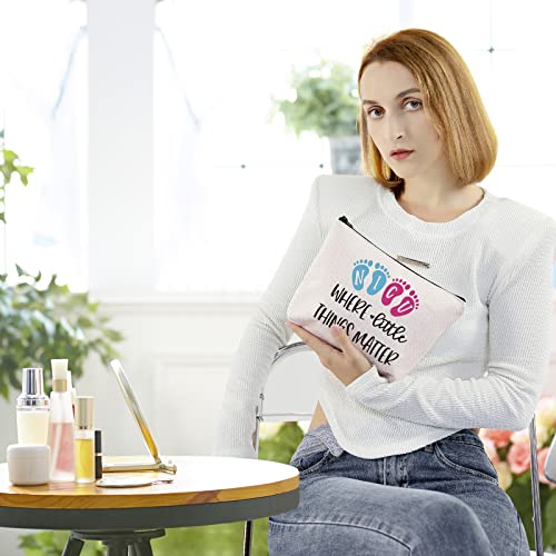 NICU Nurse Gift Cosmetic Bag - 'Where Little Things Matter' Makeup Pouch