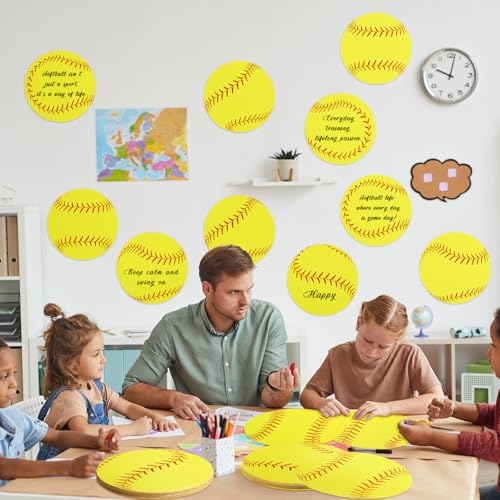 TaoBary 24 Pack Softball Cutouts for Sports Party Decor