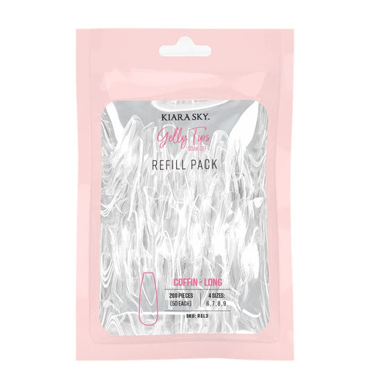 Kiara Sky Gelly Tips Refill Pack - Long Coffin Soft Gel Nail Extensions