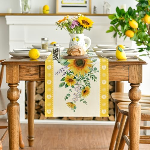 Artoid Mode Sunflower Table Runner 13x108 Inch - Durable Polyester