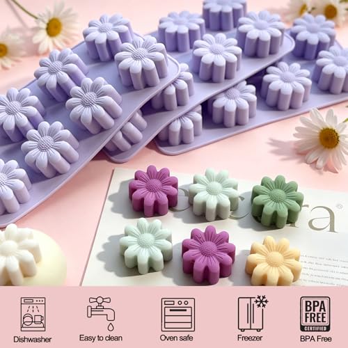 Daisy Flower Silicone Molds - 3 Pack for Baking & Crafts