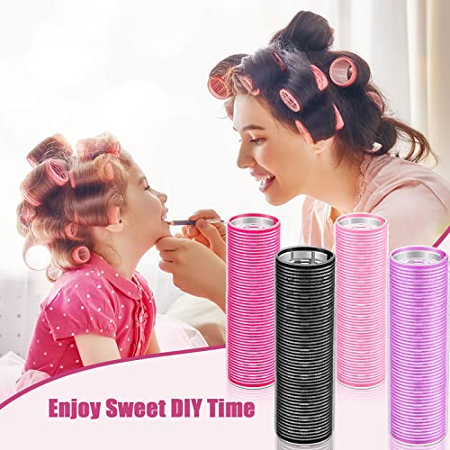 WILLBOND 8 Pcs Colorful Long Hair Rollers for Bangs, 4.1 x 1.2 Inch Self Grip Curlers